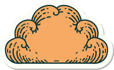 Bir insan tarafından çizilmiş geleneksel bir bulut dövmesi.