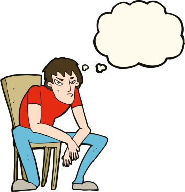 Bir insan tarafından çizilmiş, karikatür depresif bir adam.