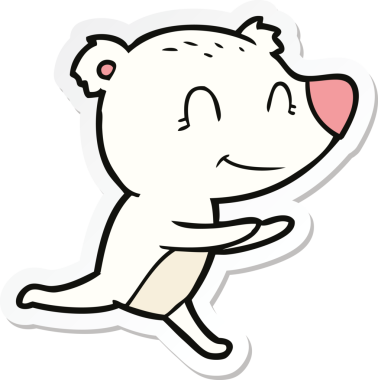 Bir insan tarafından çizilmiş çalışan bir kutup ayısının çıkartması.