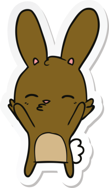 Bir insan tarafından çizilmiş meraklı bir tavşan karikatürü.