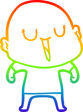 gökkuşağı gradyan çizimi mutlu bir çizgi kel adamın çizimi bir insan tarafından çizildi