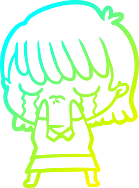 Bir insan tarafından çizilmiş ağlayan bir karikatür çizimi.