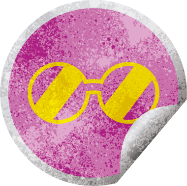 Bir insan tarafından çizilmiş grafik vektör illüstrasyon dairesel soyma etiketi