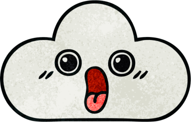 Bir insan tarafından çizilmiş eski grunge desenli bir bulut.