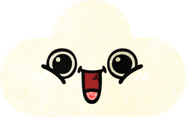 Bir insan tarafından çizilmiş bir bulutun retro çizim tarzı karikatürü