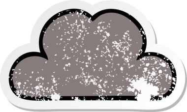 Bir insan tarafından çizilmiş tatlı bir karikatür fırtına bulutunun sıkıntılı çıkartması