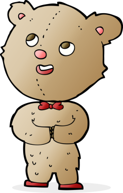 Bir insan tarafından çizilmiş sevimli oyuncak ayı.