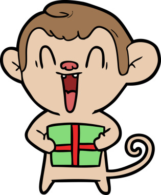 Bir insan tarafından çizilmiş gülen maymun çizgi filmi