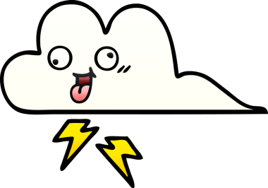 Bir insan tarafından çizilmiş bir fırtına bulutunun gölgelenmiş karikatürü