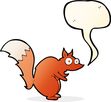 Bir insan tarafından çizilmiş komik, ürkmüş sincap çizgi filmi