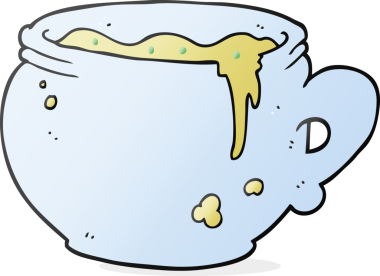 Bir insan tarafından çizilmiş karikatür kupası.