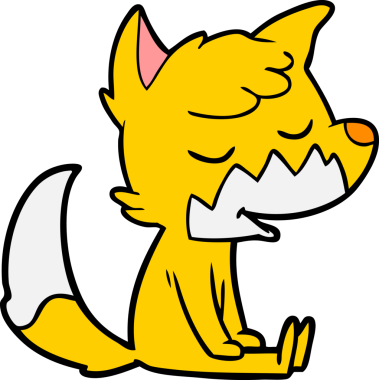 Bir insan tarafından çizilmiş tilki çizgi film karakteri