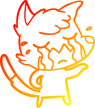 Bir insan tarafından çizilmiş ağlayan tilki çizgi filmi.