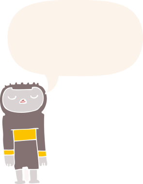 bir insan tarafından çizilmiş, konuşma baloncuklu çizgi film robotu.