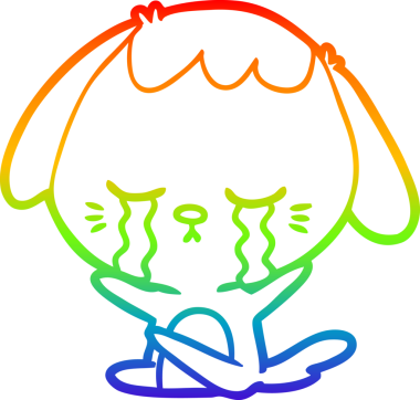 gökkuşağı gradyan çizimi bir insan tarafından çizilmiş ağlayan çizgi köpek çizimi