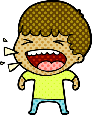 Bir insan tarafından çizilmiş gülen adam.