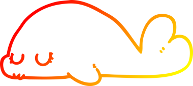 Bir insan tarafından çizilmiş şirin bir fok balığının sıcak çizgi çizimi