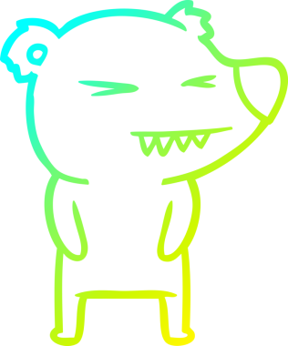 Bir insan tarafından çizilmiş kızgın bir kutup ayısı karikatürü.