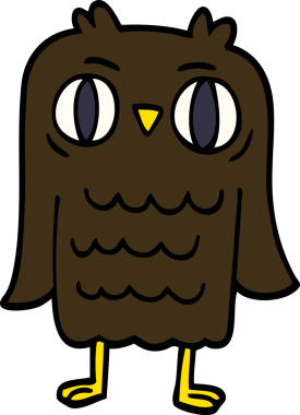 Bir insan tarafından çizilmiş karalama baykuşu.