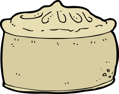 Bir insan tarafından çizilmiş çizgi film pastası.