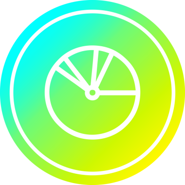 Bir insan tarafından çizilmiş havalı gradyan bitiş grafikli turta grafiksel simgesi