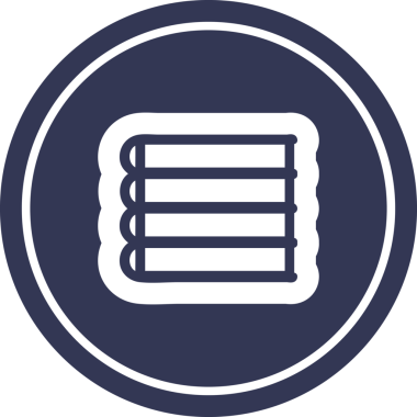 Bir insan tarafından çizilmiş bir yığın kitap dairesel simgesi