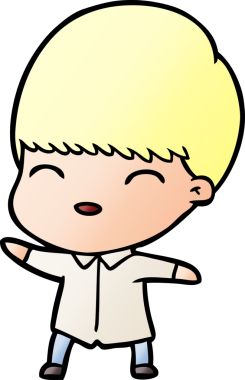 Bir insan tarafından çizilmiş mutlu çizgi film çocuğu.