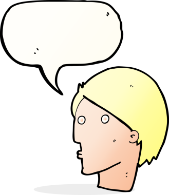 Bir insan tarafından çizilmiş konuşma baloncuğu ile karikatür şaşırdı