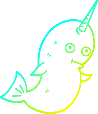 Bir insan tarafından çizilmiş beyaz deniz gergedanı çizimi.