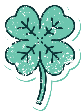 Bir insan tarafından çizilmiş 4 yapraklı yoncanın sembolik dövmeli görüntüsü