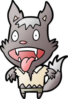 Bir insan tarafından çizilmiş cadılar bayramı kurt adam çizgi filmi.