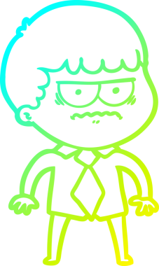 Bir insan tarafından çizilmiş bir çizgi filmin soğuk gradyan çizimi.