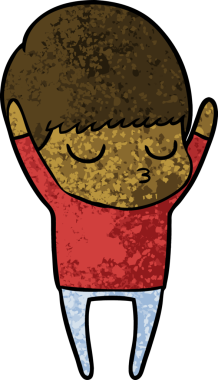 Bir insan tarafından çizilmiş sakin çocuk çizgi filmi.