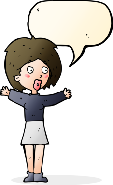 Bir insan tarafından çizilmiş konuşma balonu olan endişeli bir karikatür.