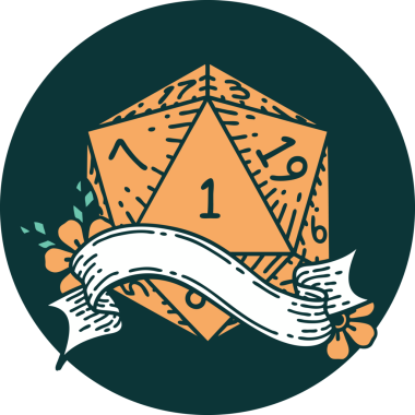 Bir insan tarafından çizilen bir d20 zar atma ikonu