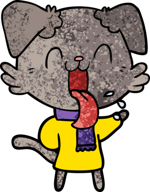 Bir insan tarafından çizilmiş nefes nefese bir köpek.