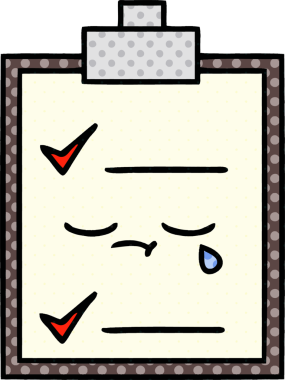 bir insan tarafından çizilmiş kontrol listesinin çizgi roman tarzı karikatürü