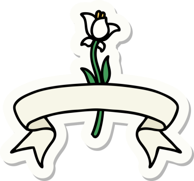 Bir insan tarafından çizilmiş zambak dövmesi stili çıkartması.