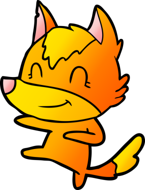 Bir insan tarafından çizilmiş tilki çizgi film karakteri