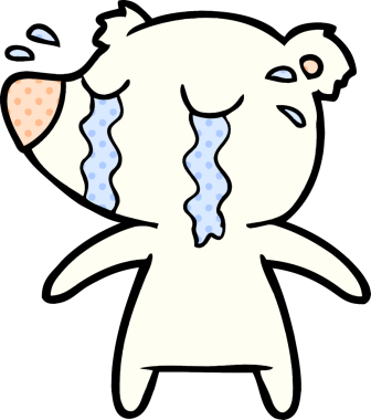 Bir insan tarafından çizilmiş ağlayan kutup ayısı çizgi filmi