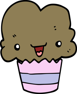 Bir insan tarafından çizilmiş bir çizgi film keki.