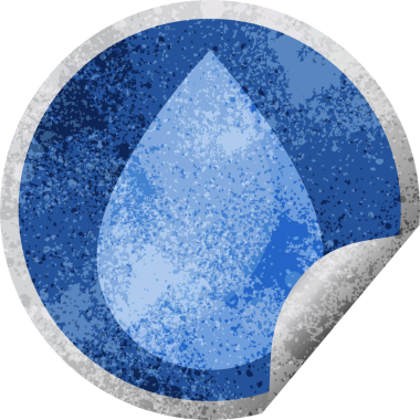 bir insan tarafından çizilmiş yağmur damlası grafik vektör çizimi dairesel etiketi