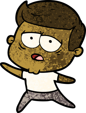 Bir insan tarafından çizilmiş yorgun bir adam.