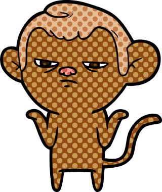 Bir insan tarafından çizilmiş çizgi maymun.