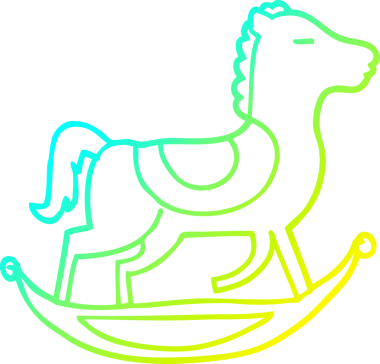 Bir insan tarafından çizilmiş bir çizgi rockçı atın soğuk gradyan çizimi