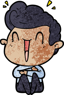 Bir insan tarafından çizilmiş heyecanlı bir çizgi film.