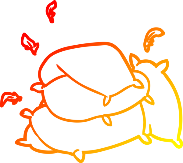 Bir insan tarafından çizilmiş yastık yığınının sıcak gradyan çizgisi