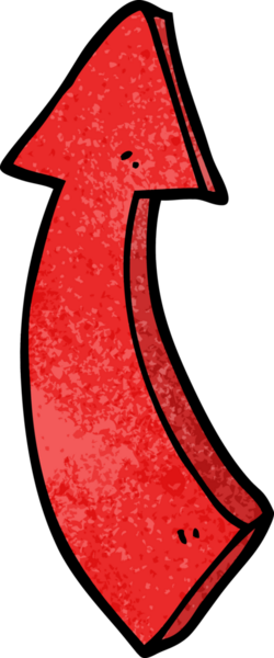 Bir insan tarafından çizilmiş karalama işaretli ok