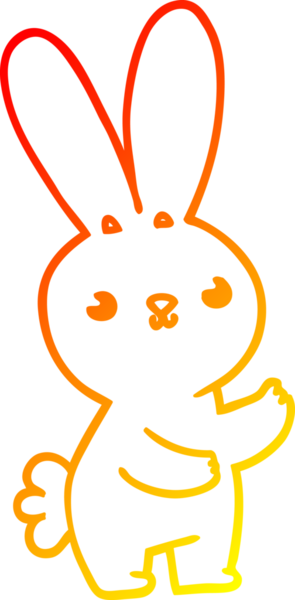 Bir insan tarafından çizilmiş sevimli bir tavşan çizimi.