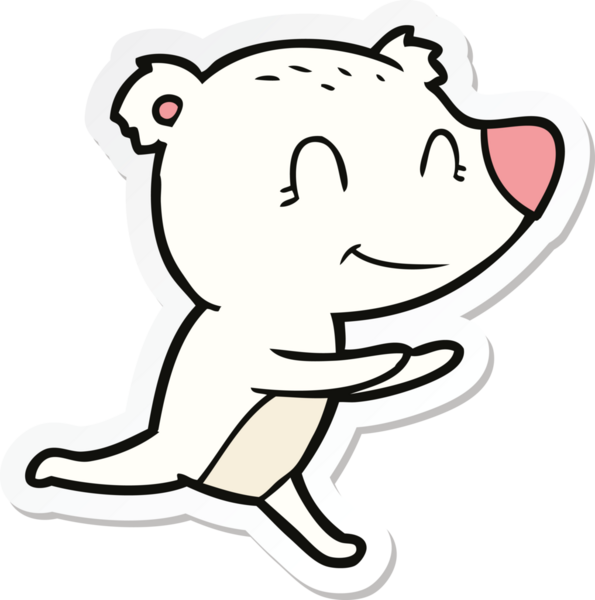 Bir insan tarafından çizilmiş çalışan bir kutup ayısının çıkartması.